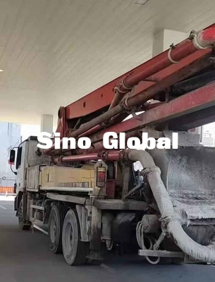 Camión de la marca los 37M Used Concrete Pump de Sany con la sección de 5 auges