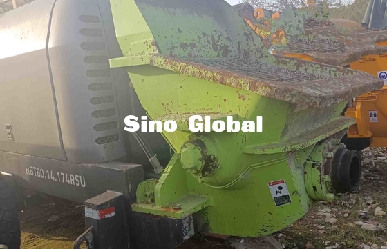 Bomba concreta usada verde negra Zoomlion HBT80 174kw del remolque