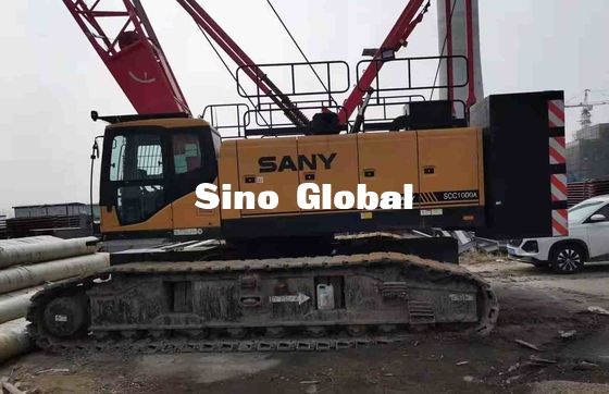 Sany SCC1000A utilizó la grúa de correa eslabonada 100 toneladas con longitud del auge del 13m los 64m