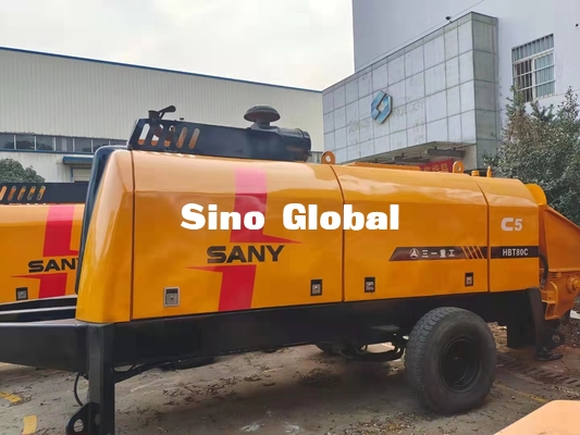 HBT6013 Sany utilizó el remolque montó el tipo de la válvula de la bomba concreta 90KW S