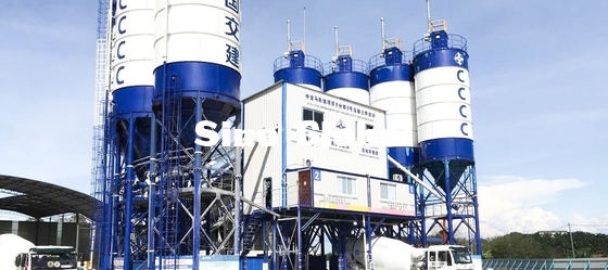 Planta de procesamiento por lotes por lotes de Sany HZS120F8 con el poder 2*37KW del mezclador