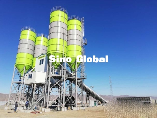 Planta de procesamiento por lotes por lotes de la marca HZS60P de Zoomlion con el poder instalado 100KW